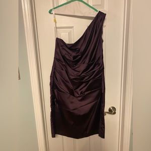 David’s Bridal Stretch Satin One Shoulder Dress Size 18